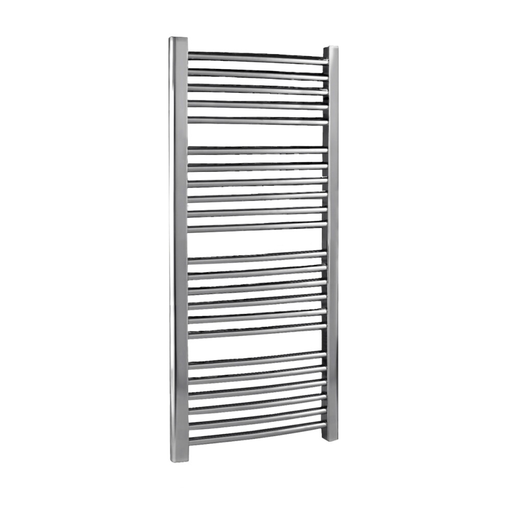Heated Vertical Towel Rail with Curved Rails - 1126 BTU - 1100mm x 500mm - Chrome