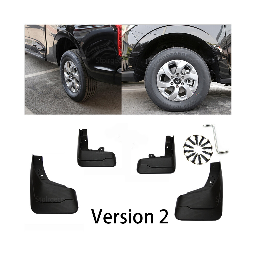 (Version 2) 4Pcs Set Molded Tpo Mud Flaps For Great Wall Cannon Gwm Pao Poer Ute 4X4 9486291565700