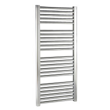 Heated Vertical Towel Rail with Straight Rails - 1096 BTU - 1100mm x 500mm - Chrome
