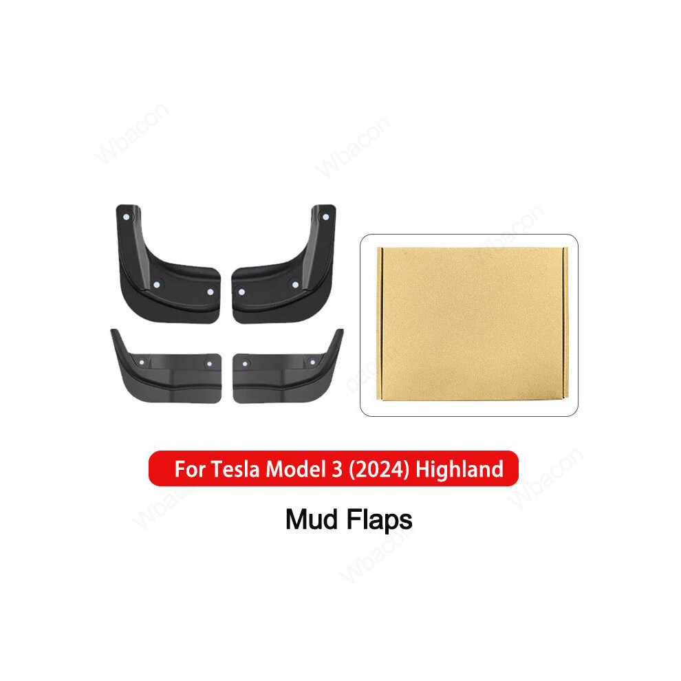 (For Model 3 2024) Mud Flaps For Tesla Model 3 Highland 2024 Mode Y Car Mudguard No Drilling 9486291567629