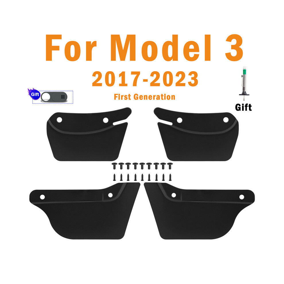 (Model 3 - With Gifts) For Tesla Model 3 Y 2023 2022 Wheel Invisible Mud Flaps Pp Tpe Mudflaps 9486291567537