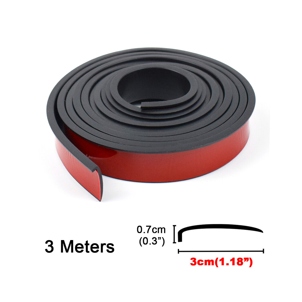 (3Meters 3Cm) Universal Fender Flares Car Wheel Arches Wing Expander Arch Eyebrow Mudguard 9486291567773