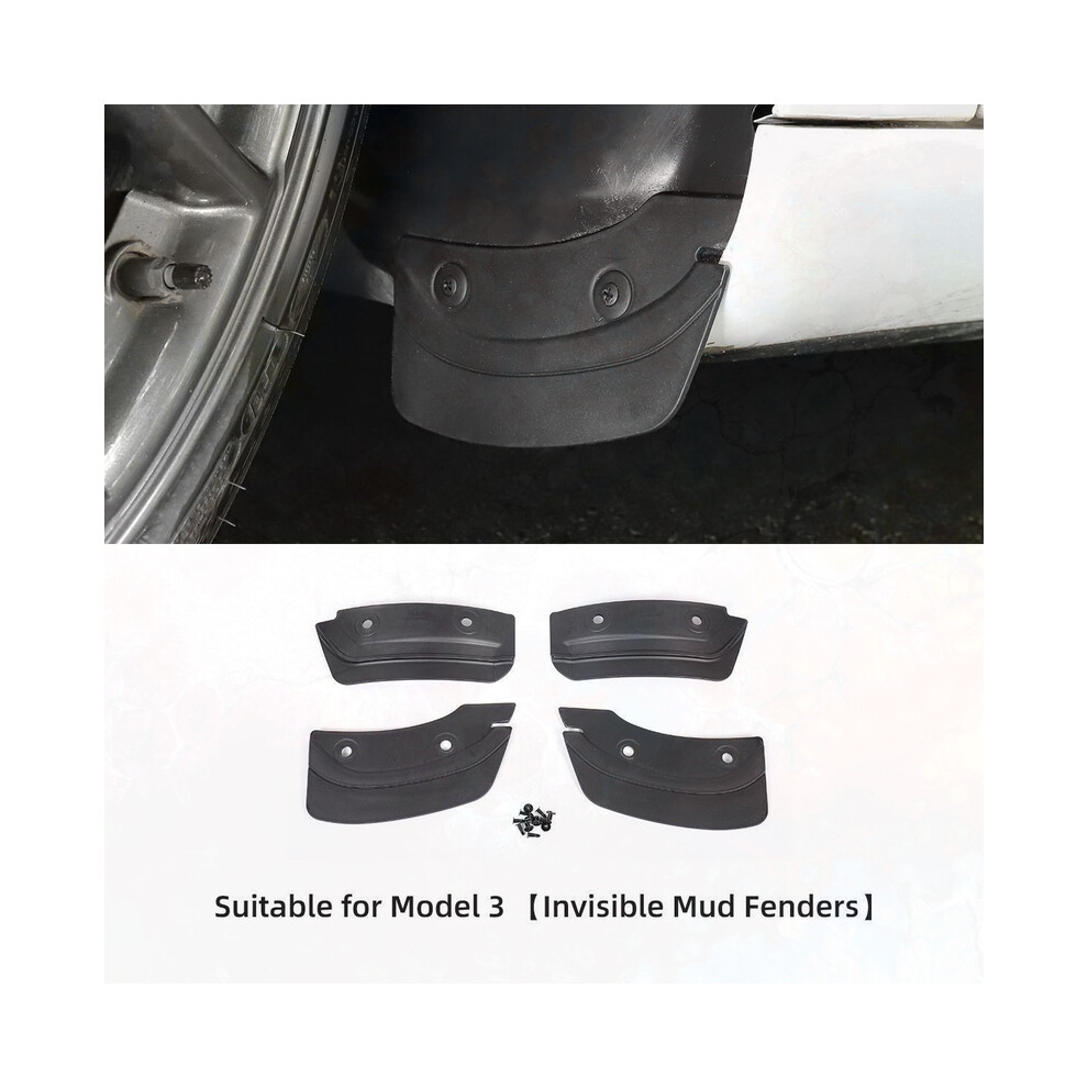 (4Pc Model 3) Tesla Model Y 2023 Accessories Mud Flap Upgrade Invisible Prevent Breakage1:1 9486291568107