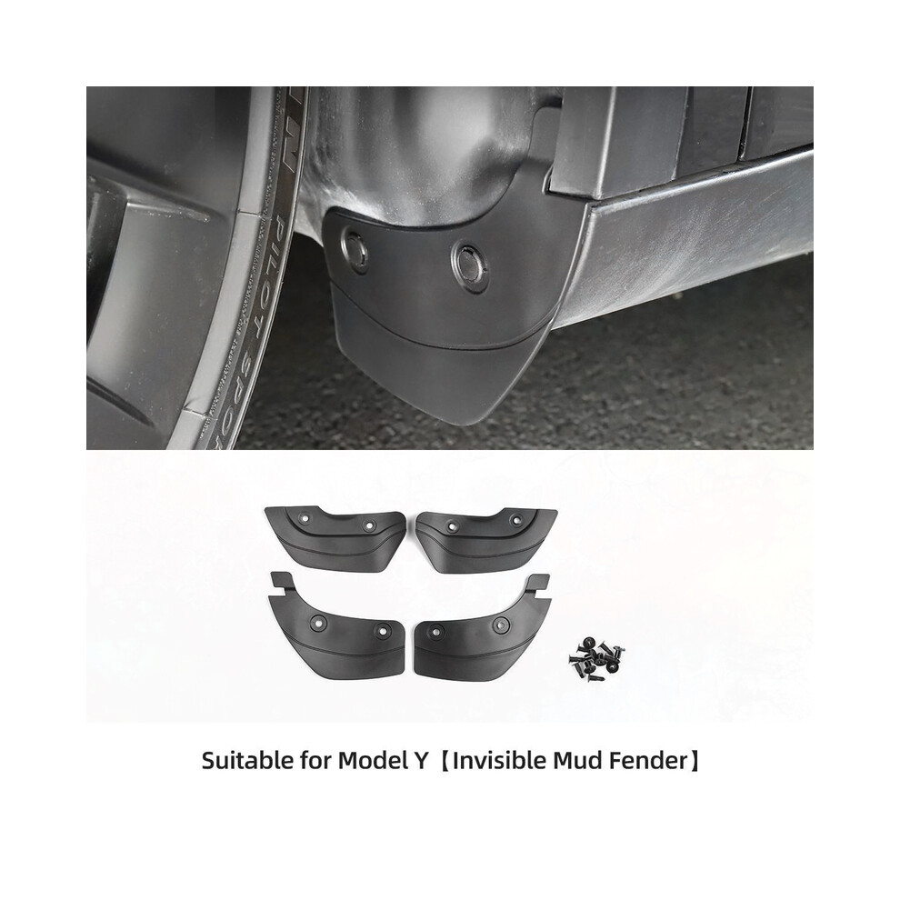 (4Pc Model Y) Tesla Model Y 2023 Accessories Mud Flap Upgrade Invisible Prevent Breakage1:1 9486291568114