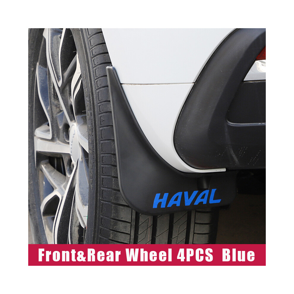 ( Logo 4Pcs) Car Mudguards Plastic Fender Cover Flares Splash Guard Cover Exterior Blue 9486291568640