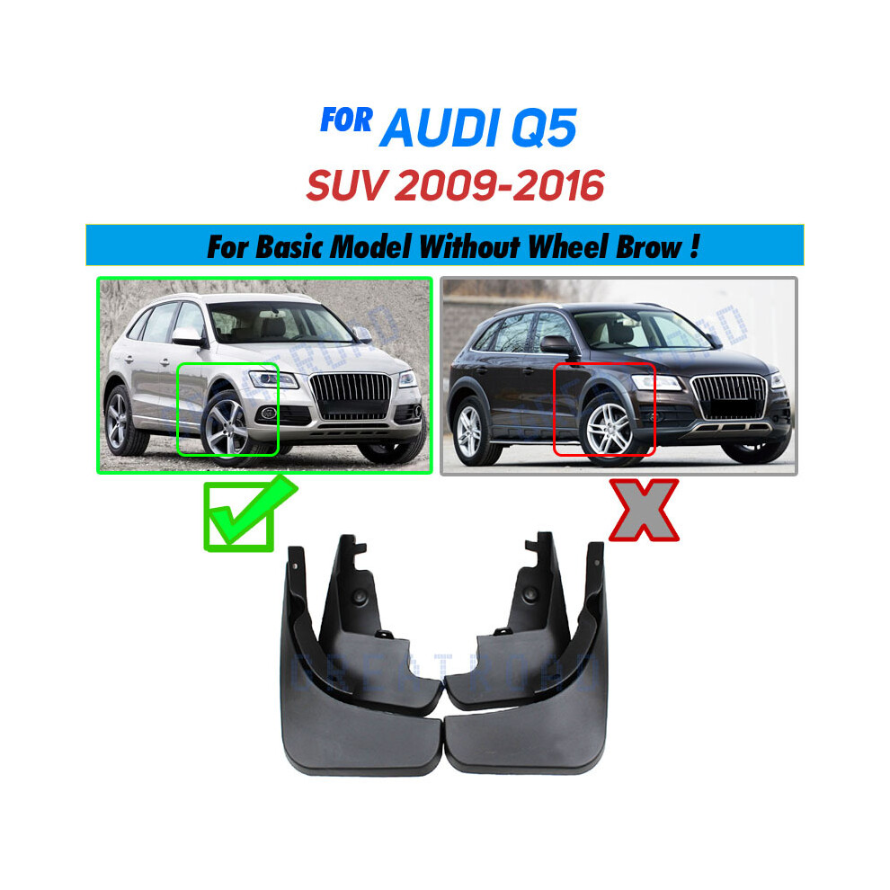 (Basic) Fit For Audi Q5 2009-2017 Molded Mudflaps Mud Flap Flaps Splash Guards 9486291569807