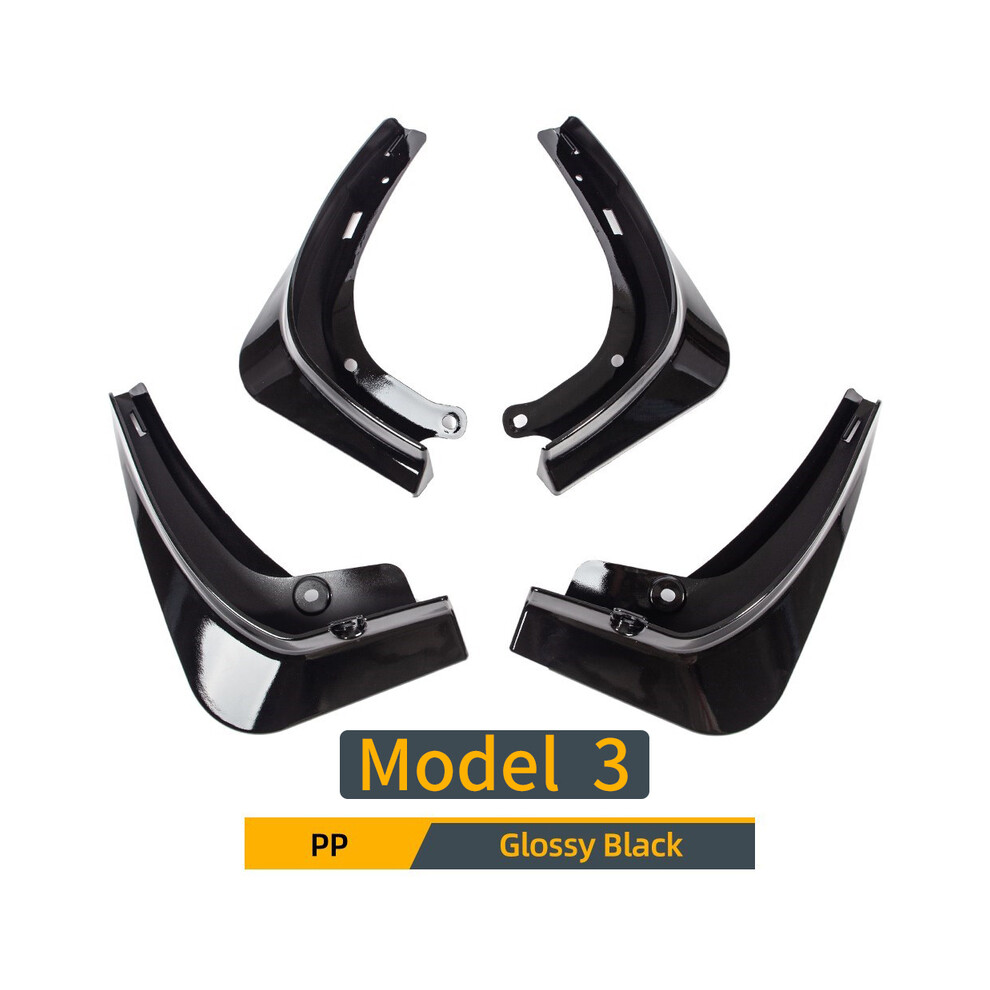 (M3 ) Mud Flaps Mudguards For Tesla Model 3 Y 2017-2021 2022 2023 Plastic Splash Black 9486291570209