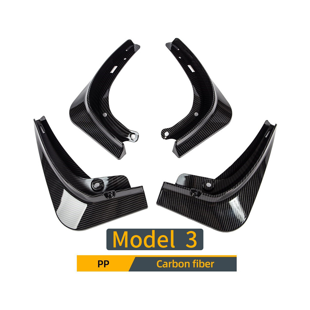 (M3 carbon fiber) Mud Flaps Mudguards For Tesla Model 3 Y 2017-2021 2022 2023 Plastic Splash-image-OPC-PF96HPC-NEW