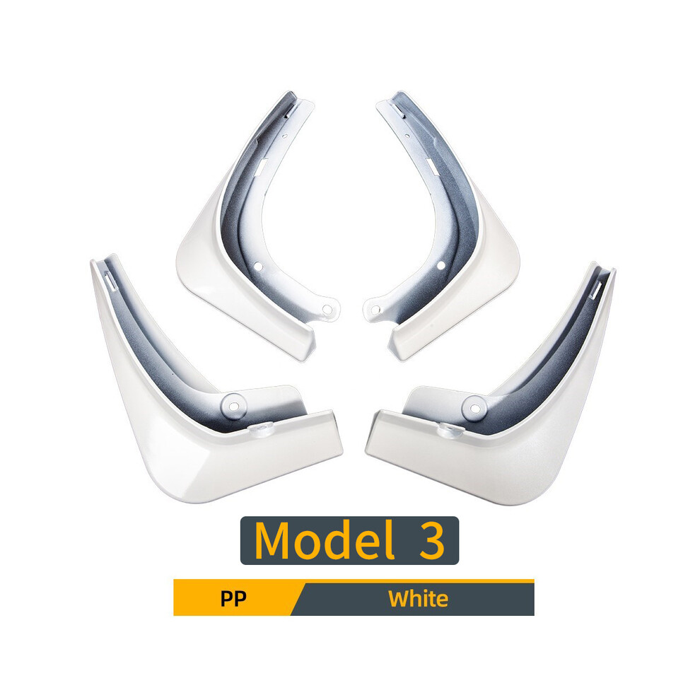 (M3 ) Mud Flaps Mudguards For Tesla Model 3 Y 2017-2021 2022 2023 Plastic Splash White 9486291570230