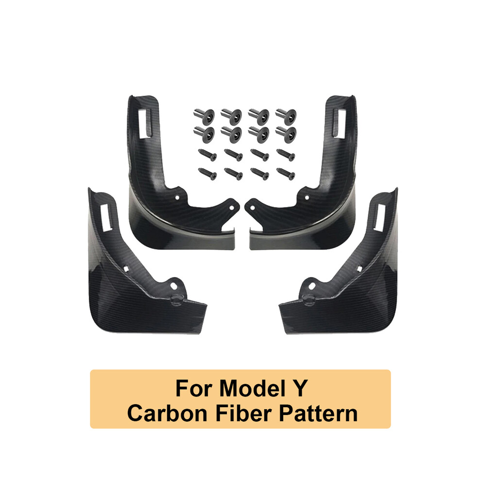 (My Carbon Pattern) Matte Carbon Fiber Pattern Splash Guards Mud Flaps For 2020 - 2024 Black 9486291571633