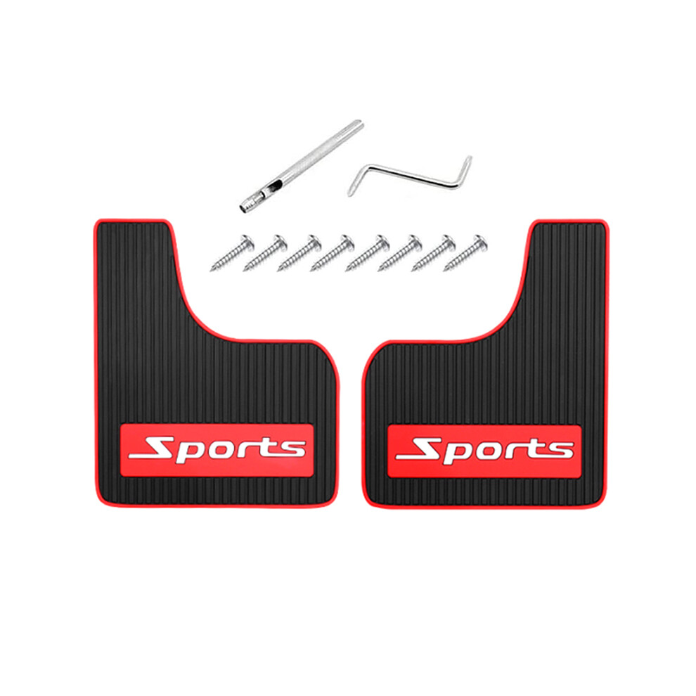 (2Pcs ) Universal Car Mudguard Front Rear Wheels Mud Flaps Pp Splash Fender Guards Red 9486291571961