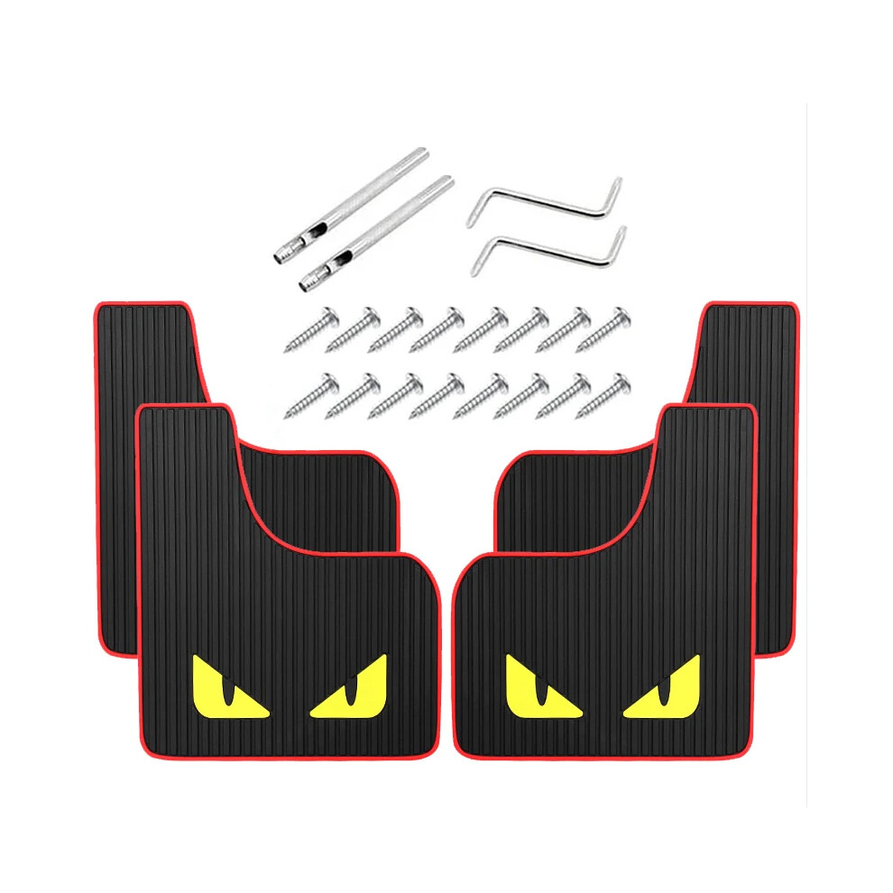 (4Pcs Eyes) Universal Car Mudguard Front Rear Wheels Mud Flaps Pp Splash Fender Guards 9486291571978