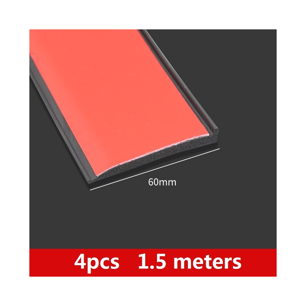 (4Pcs-60Mmx1.5m) Universal Fender Flares Car Wheel Arches Wing Expander Arch Eyebrow Anti-Collision 9486291573699