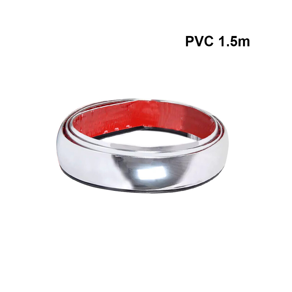 (1.5M 35Mm ) Carbon Fiber Car Wheel Trail Bumper 35/45Mm Pvc Car Fender Flare Arch Silver 9486291573750