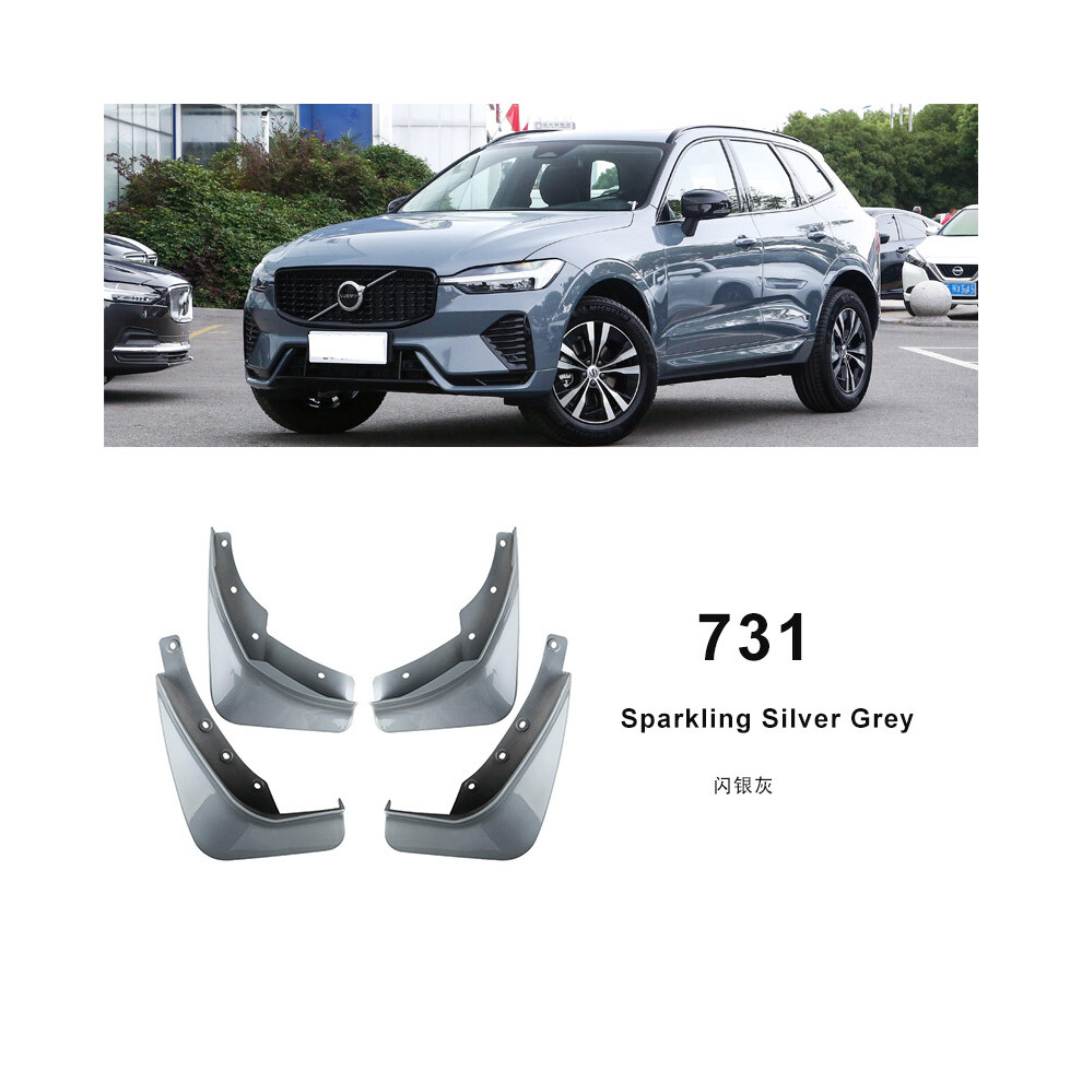 (Sparklingsilvergrey) Mudflaps For Volvo Xc60 2018-2024 Mudguards Brown Splash Blue/White/Grey 9486291574085