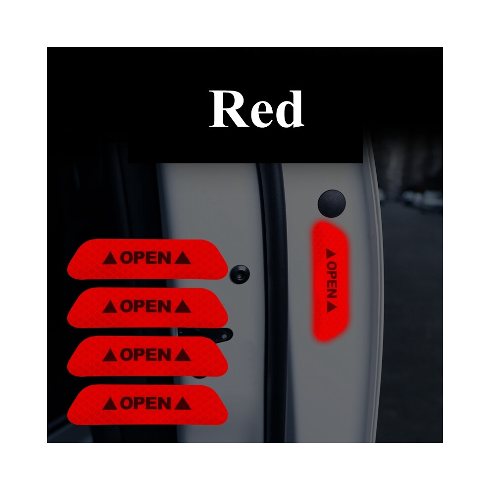 ( 4Pcs) 4 Pcs/Set Car Open Reflective Stickers Tape Warning Mark Night Driving Red 9486291574931