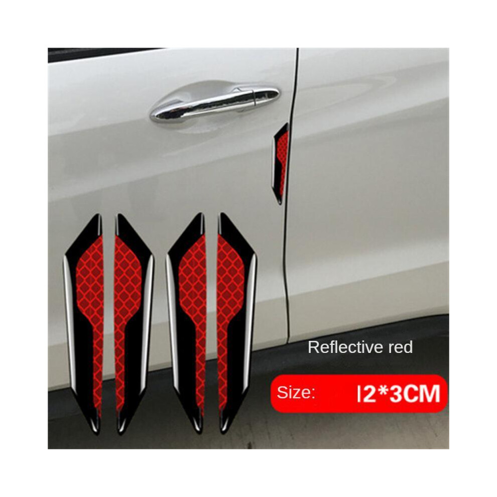 (02 4Pcs) 4Pcs Car Door Anti-Collision Strip Body Anti-Scratch Strip Reflective 9486291577529