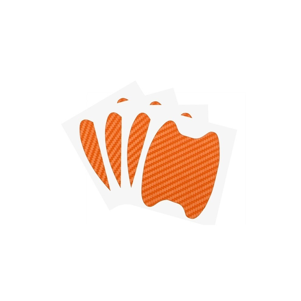 (Orange) 4Pcs/Set Car Door Sticker Carbon Fiber Scratches Resistant Cover Auto Orange 9486291575631