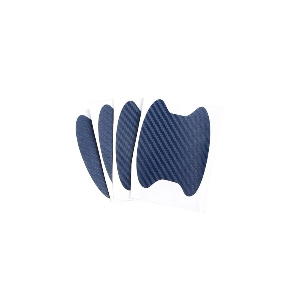 (4Pcs ) 4Pcs Car Door Sticker Carbon Fiber Styling Scratches Cover For Bumper Blue 9486291581847