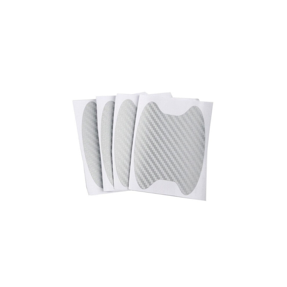 (4Pcs ) 4Pcs Car Door Sticker Carbon Fiber Styling Scratches Cover For Korando Silver 9486291581991