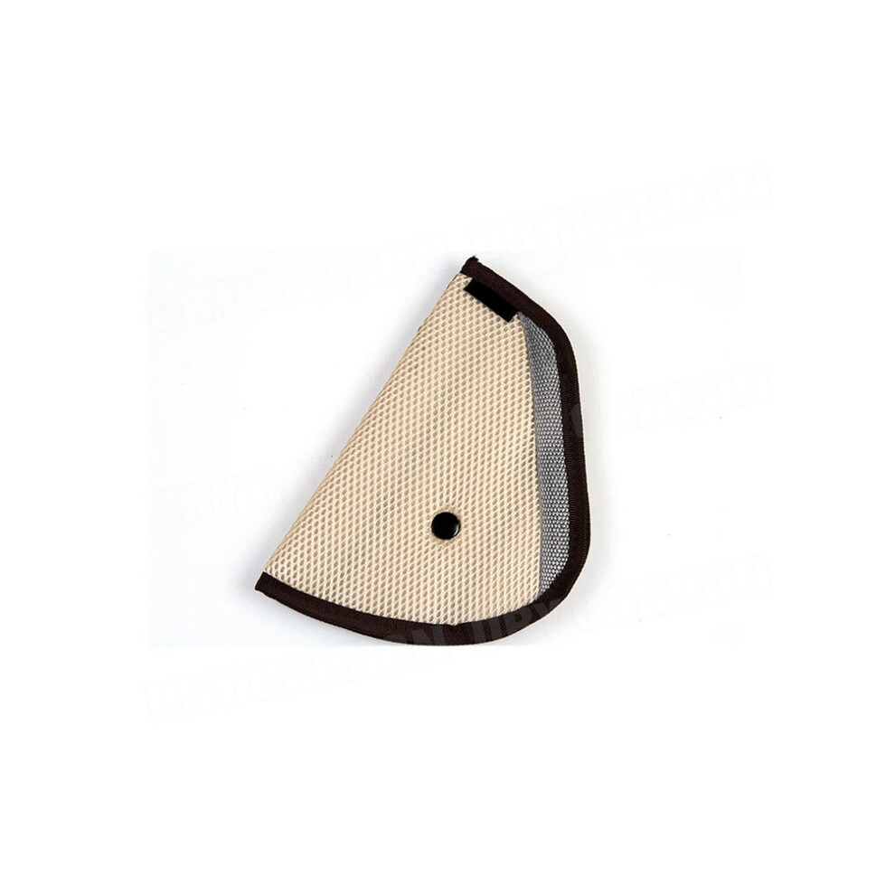 (Beige) Car Safe Fit Seat Belt Adjuster Triangle Child Car Safety Belt Adjuster Beige Aihontai