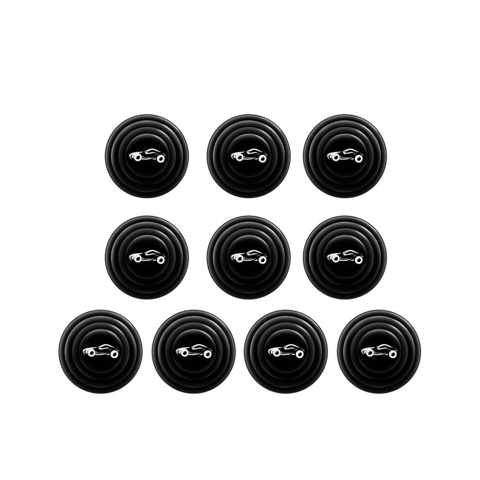 ( With Logo) 10Pcs Car Door Anti-Collision Gasket Shock Absorber Sticker For Auto Hood Black 9486291582578