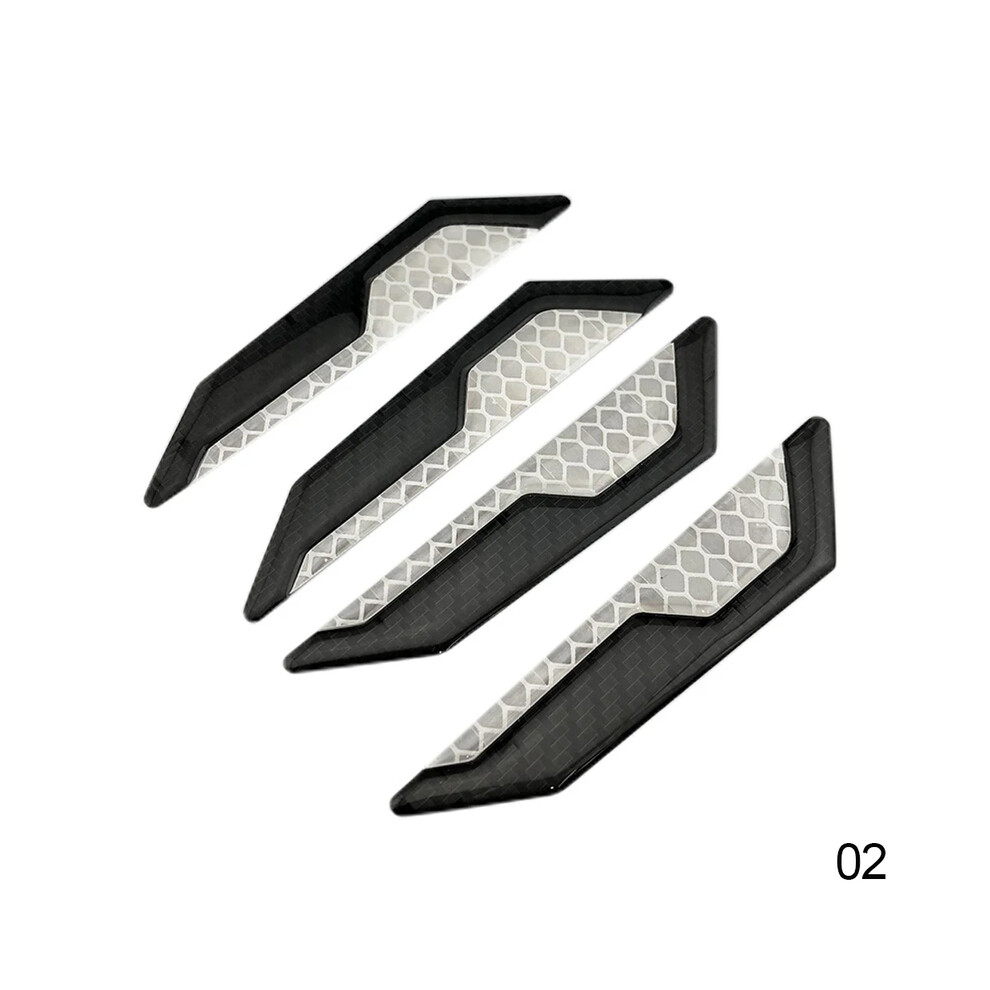 (White) 4Pcs Car Door Anti-Collision Strip Body Stickers Reflective Warning Stickers White 9486291582905