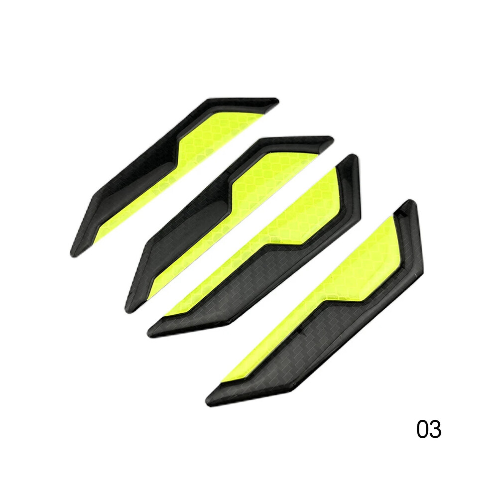 (Green) 4Pcs Car Door Anti-Collision Strip Body Stickers Reflective Warning Stickers Green 9486291582882