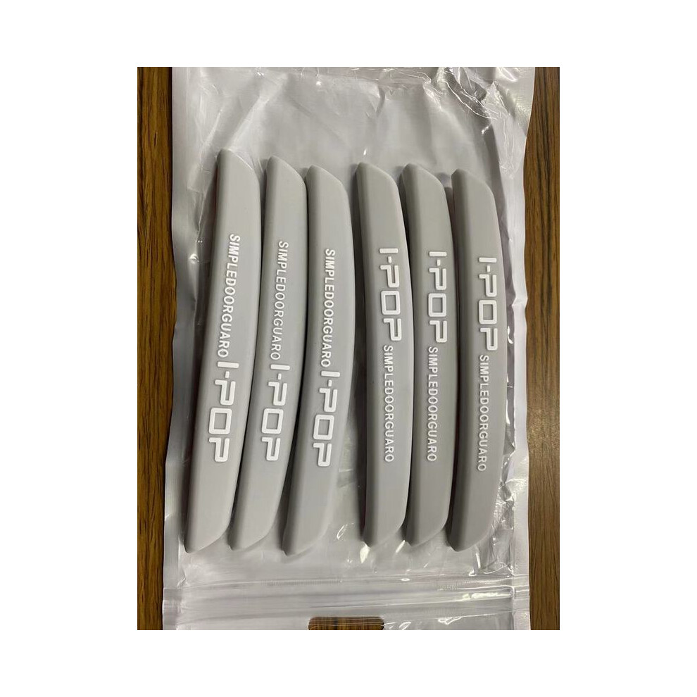 (Grey) 6/4Pcs Car Door Edge Protection Guards Buffer Trim Molding Protection Grey 9486291583605