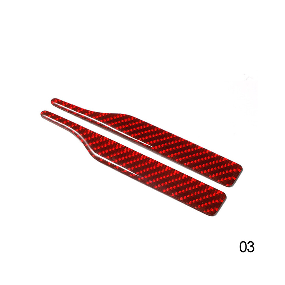 (C Style ) 2Pcs Carbon Fiber Anti-Collision Bumper Sticker Rearview Mirror Anti-Rub Red 9486291584213