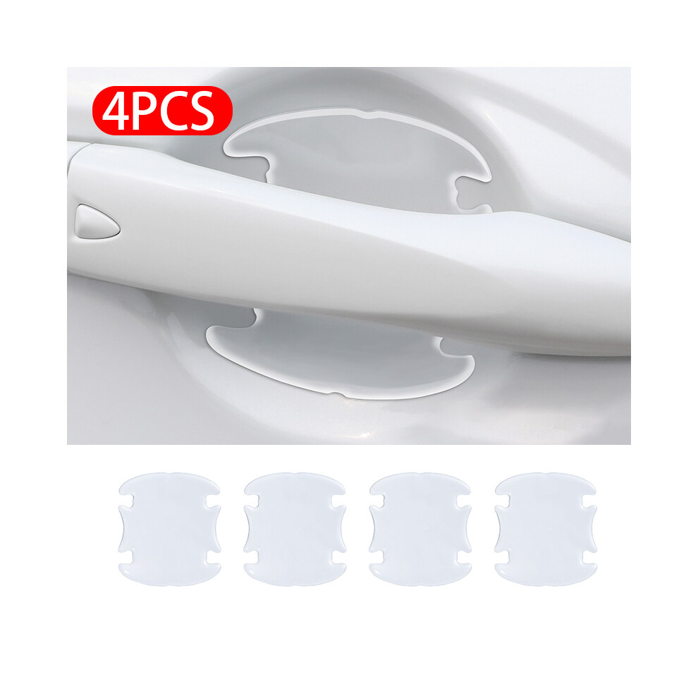 (4Pcs Bowl Film) Transparent Car Door Handle Bowl Stickers Anti Scratch Protection Strips 9486291584725