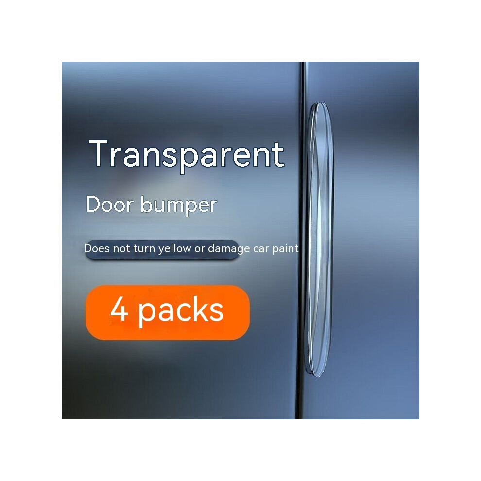 (Transparent) 4Pcs Invisible Waterproof Car Door Anti-Collision Scratch Strip Rearview 9486291586774