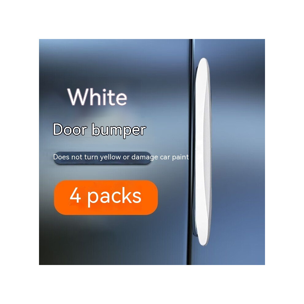 (White) 4Pcs Invisible Waterproof Car Door Anti-Collision Scratch Strip Rearview White 9486291586781