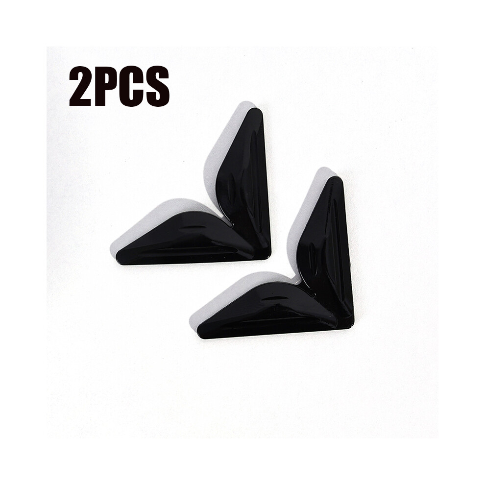 (2Pcs C ) Car Door Corner Protective Cover Anti-Collision Stickers Waterproof Triangle Black 9486291586064
