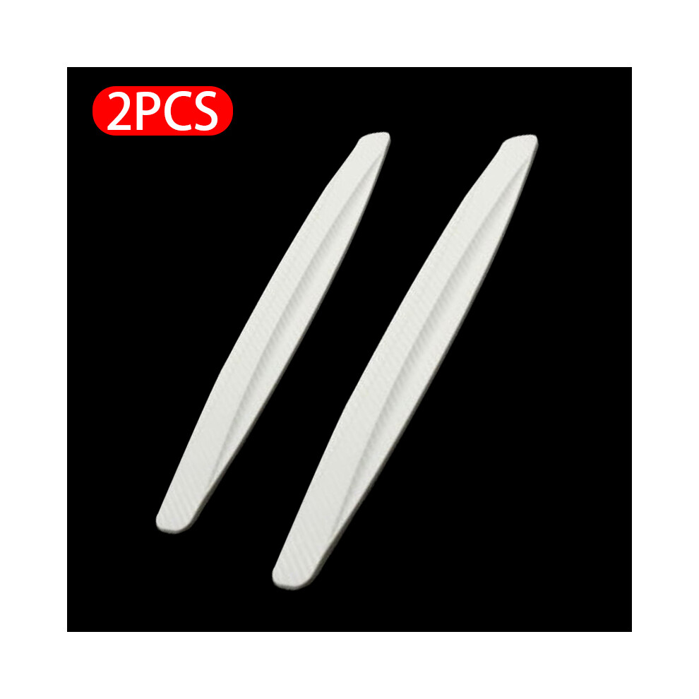 ( 2Pcs) 2Pcs Pvc Car Front And Rear Bumpers Anti Collision Strips Carbon Fiber White 9486291588228