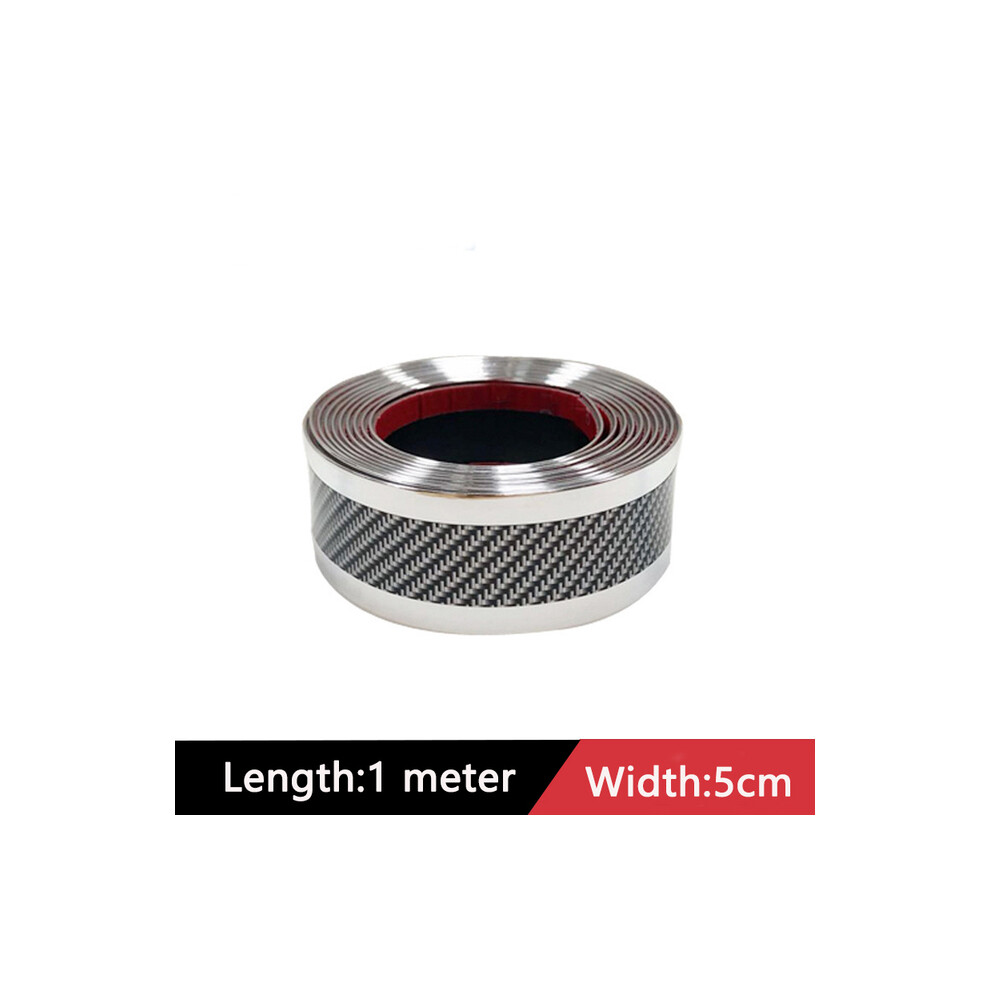 (5Cm ) Car Sticker Car Door Sill Protector Stickers Anti Scratch Strip Carbon Silver 9486291587849