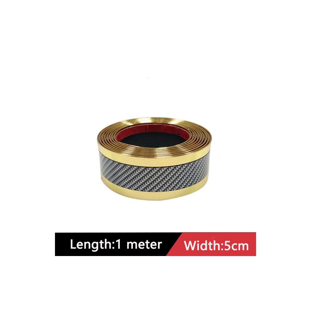 (5Cm ) Car Sticker Car Door Sill Protector Stickers Anti Scratch Strip Carbon Gold 9486291587825