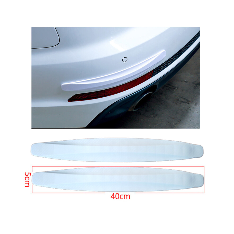 (Large 2Pcs) 2Pcs Car Bumper Protector Strip Guard Corner Protection Strips Scratch White 9486291589102