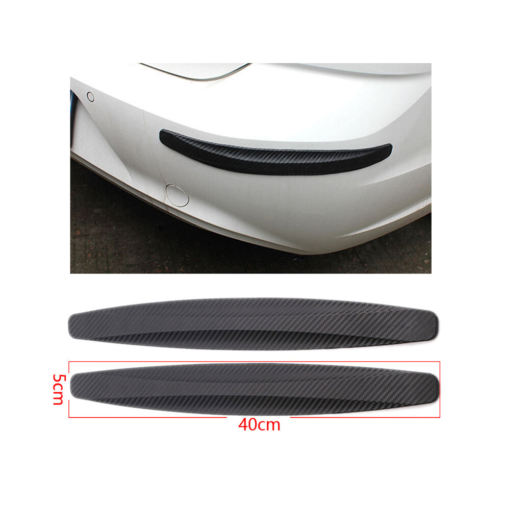 (Large 2Pcs) 2Pcs Car Bumper Protector Strip Guard Corner Protection Strips Scratch Black 9486291589096