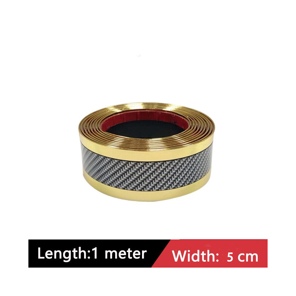 (5Cm ) Car Sticker Anti Scratch Strip Car Door Sill Protector Stickers Carbon Gold 9486291589287