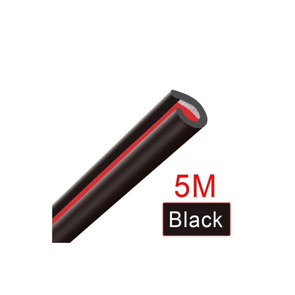 (5M-) 5M/10M U Type Universal Car Door Protection Edge Guards Trim Styling Moulding Black 9486291589348