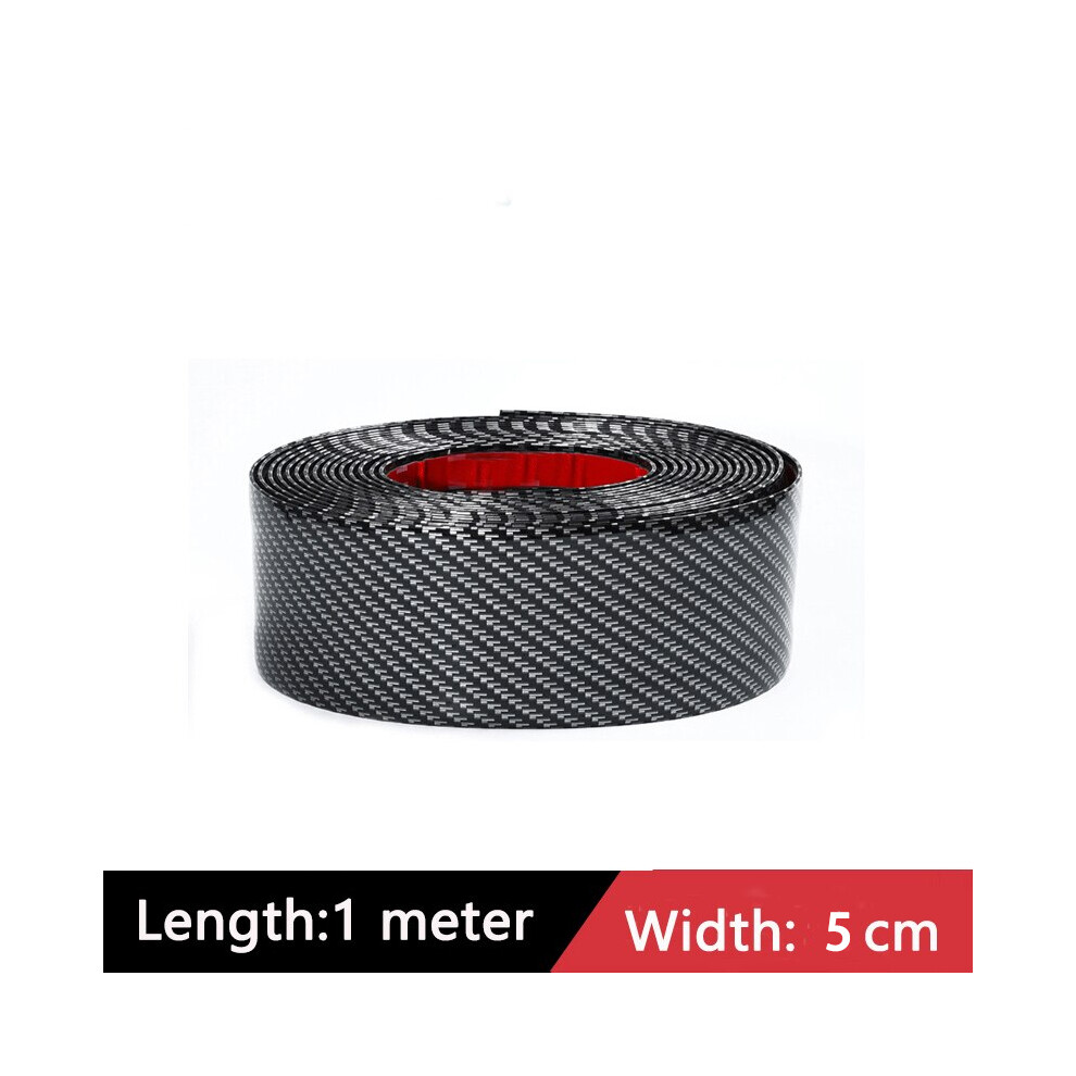 (5Cm ) Car Door Sill Protector Stickers Anti Scratch Rubber Strip Carbon Fiber Black 9486291589485