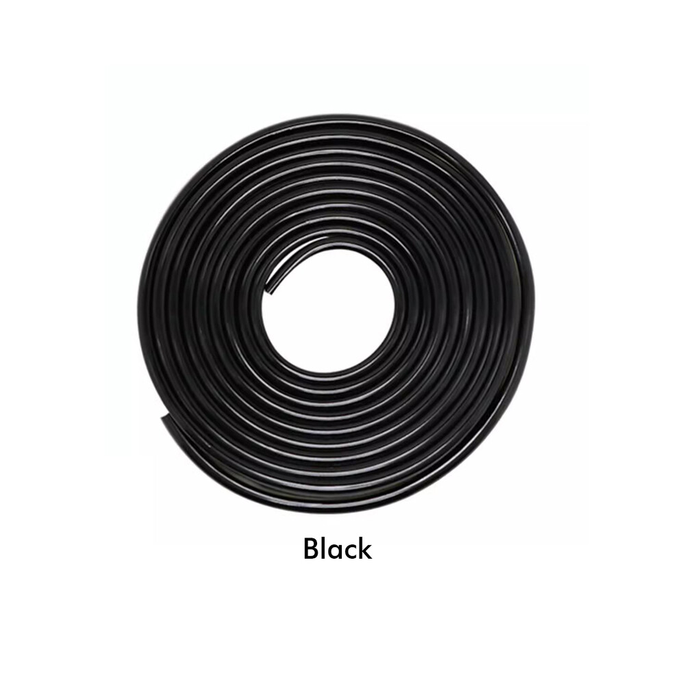 (Black) 5M Car Door Edge U Type Trim Rubber Scratch Protector Strip For Car Moulding Black 9486291589812