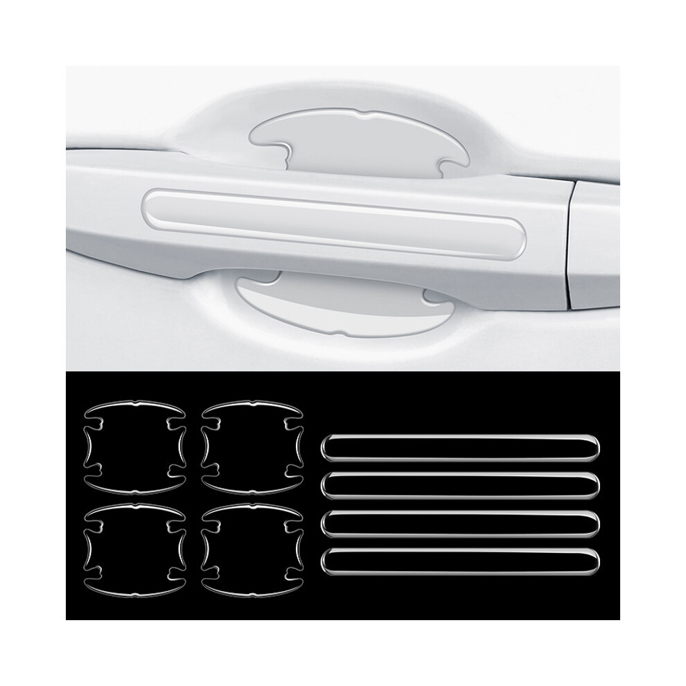 (8Pcs Set) Transparent Car Door Handle Bowl Protective Stickers Invisible Protection 9486291590047