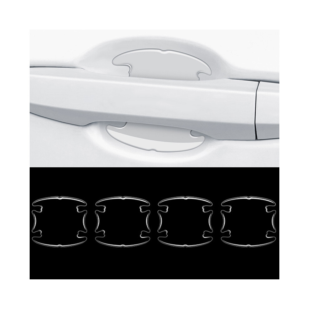 (4Pcs Handle Bowl) Transparent Car Door Handle Bowl Protective Stickers Invisible Protection 9486291590009