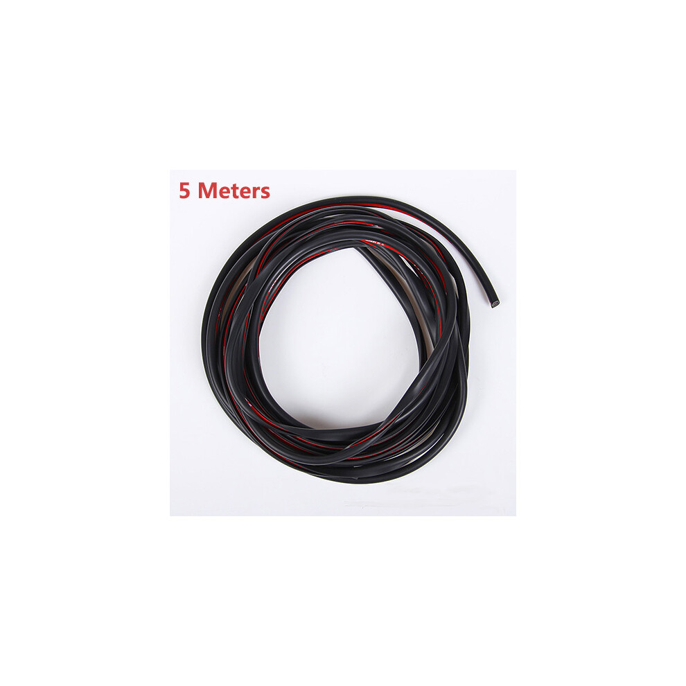 (Black) 5M U Type Universal Car Door Protection Edge Guards Trim Styling Moulding Black 9486291590139