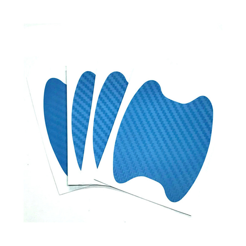 (4Pc ) 4Pcs/Set Car Door Sticker Carbon Fiber Scratches Resistant Cover Auto Sky Blue 9486291591334