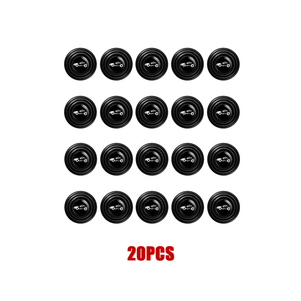 (20Pcs Withlogo) Car Decorations Accessories Auto Anti-Collision Silicone Pad Shock Absorption Black 9486291591761