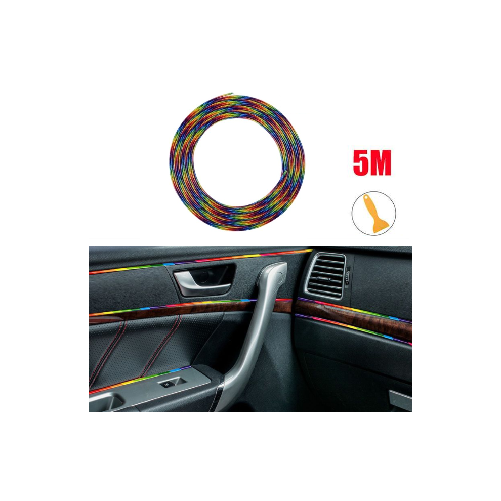 (Colourful) 5M Car Moulding Decoration Flexible Strips Door/Center Console/ Interior 9486291591686