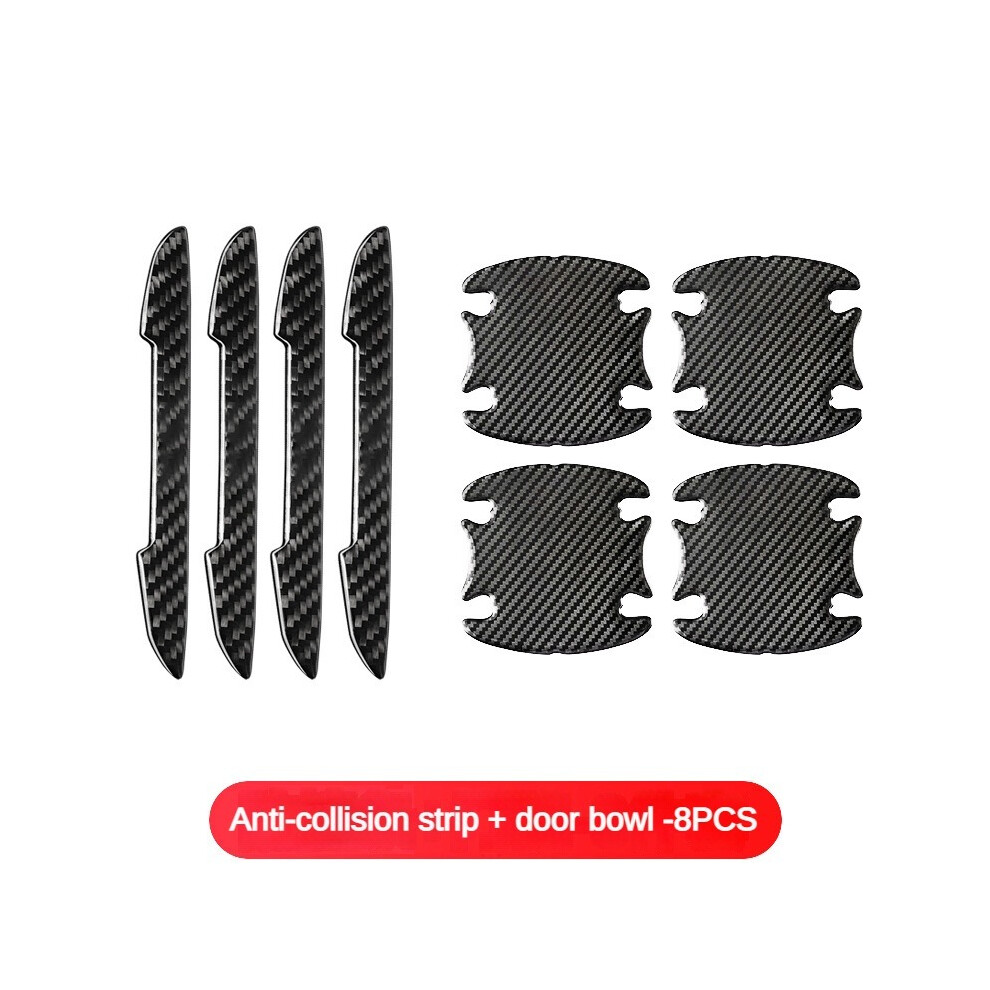 (E) Car Door Handle Bowl Scratch Protector Carbon Fiber Stickers Rearview 9486291592249